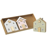 Set of 3 wooden houses